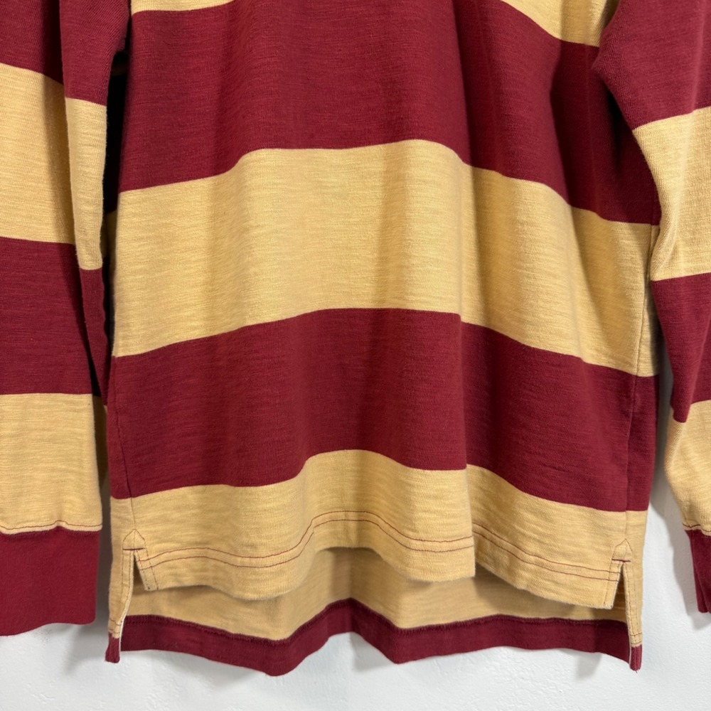 Tailgate Rugby Shirt Yellow Burgundy Striped Preppy Collegiate Heritage Polo M - Picture 3 of 15